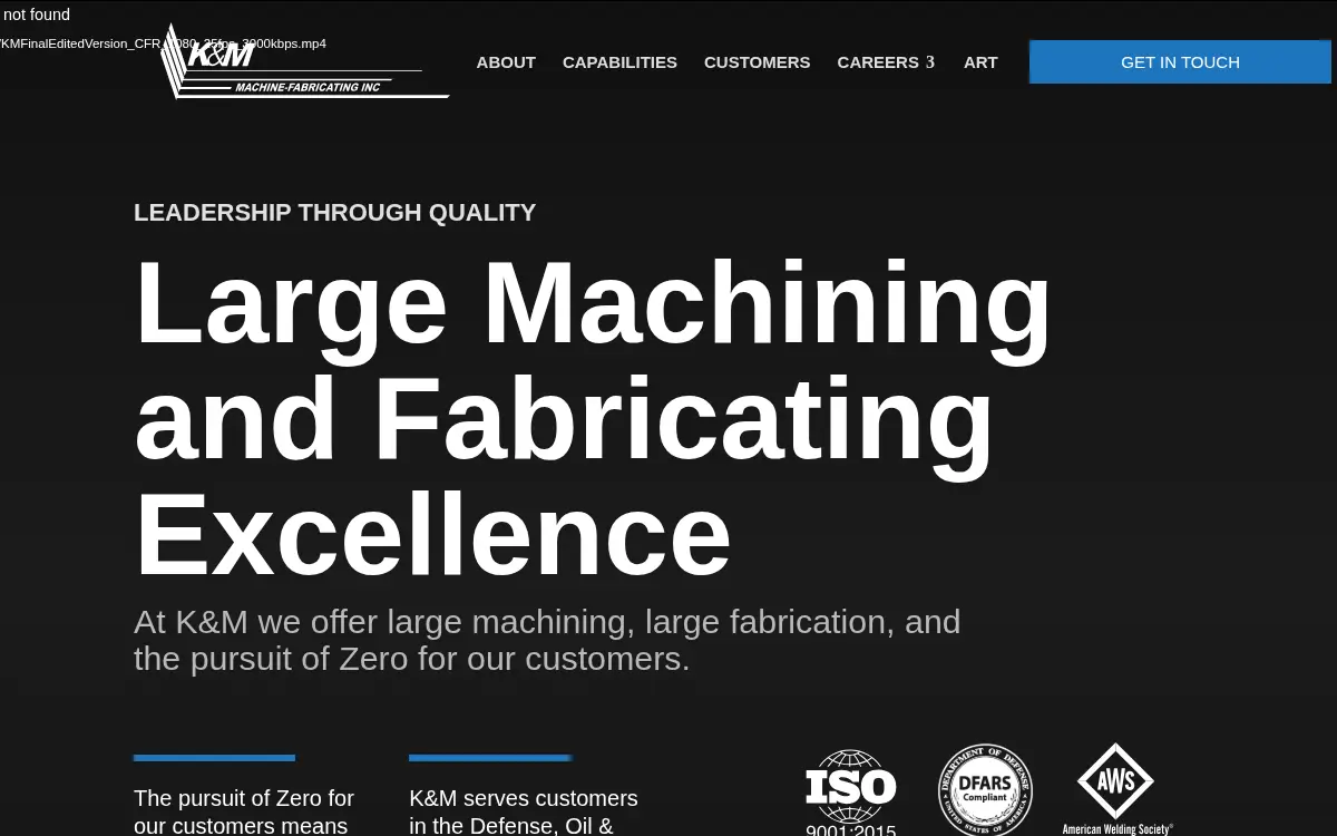 Homepage of K & M Machine-fabricating, INC.