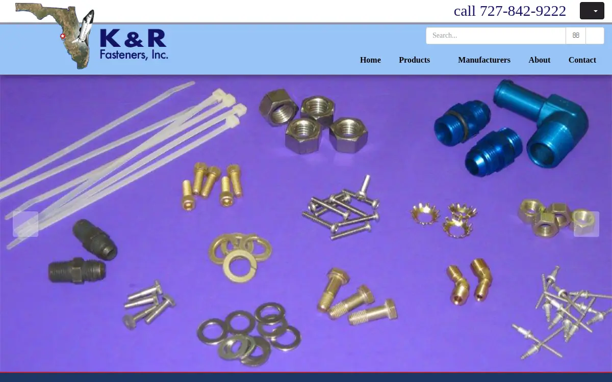 Homepage of K & R Fasteners, INC.
