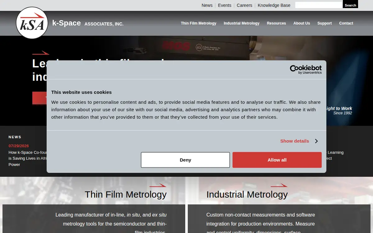 Homepage of K-space Associates, INC.