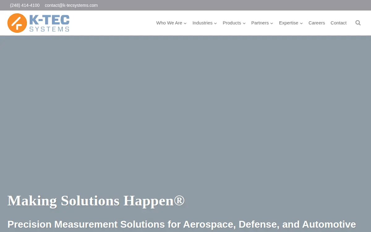 Homepage of K-tec Systems, INC