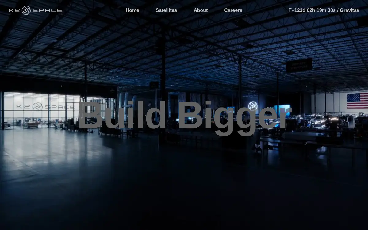 Homepage of K2 Space Corporation