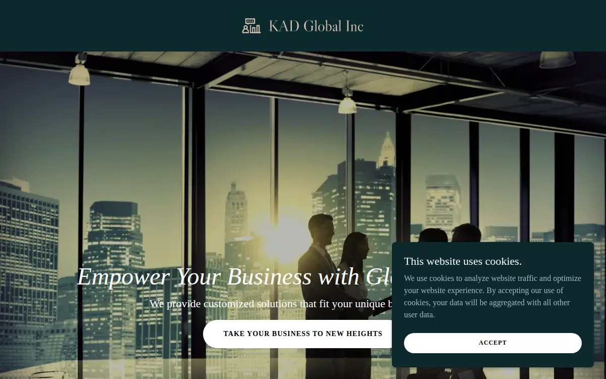 Homepage of Kad Global, INC.
