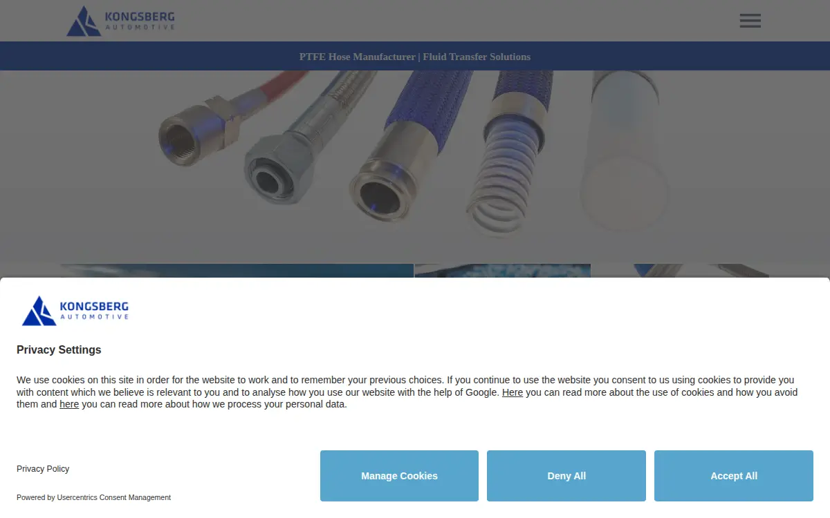 Homepage of Kongsberg Actuation Systems Ii, LLC.