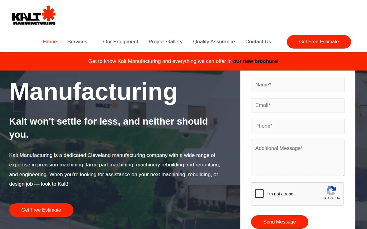 Homepage of The Kalt Manufacturing Company