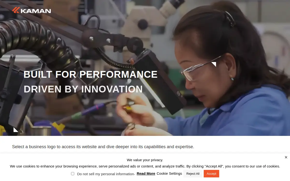 Homepage of Kaman CORP