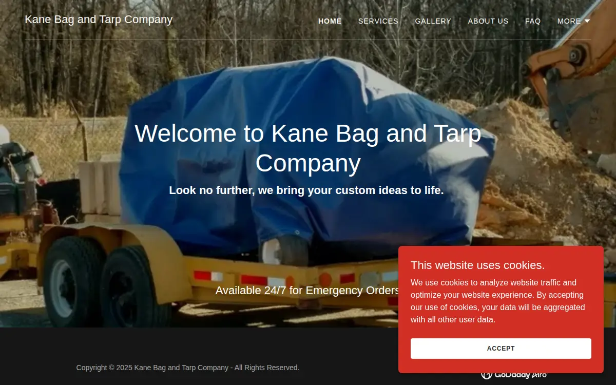 Homepage of The Kane Bag & Tarp CO INC