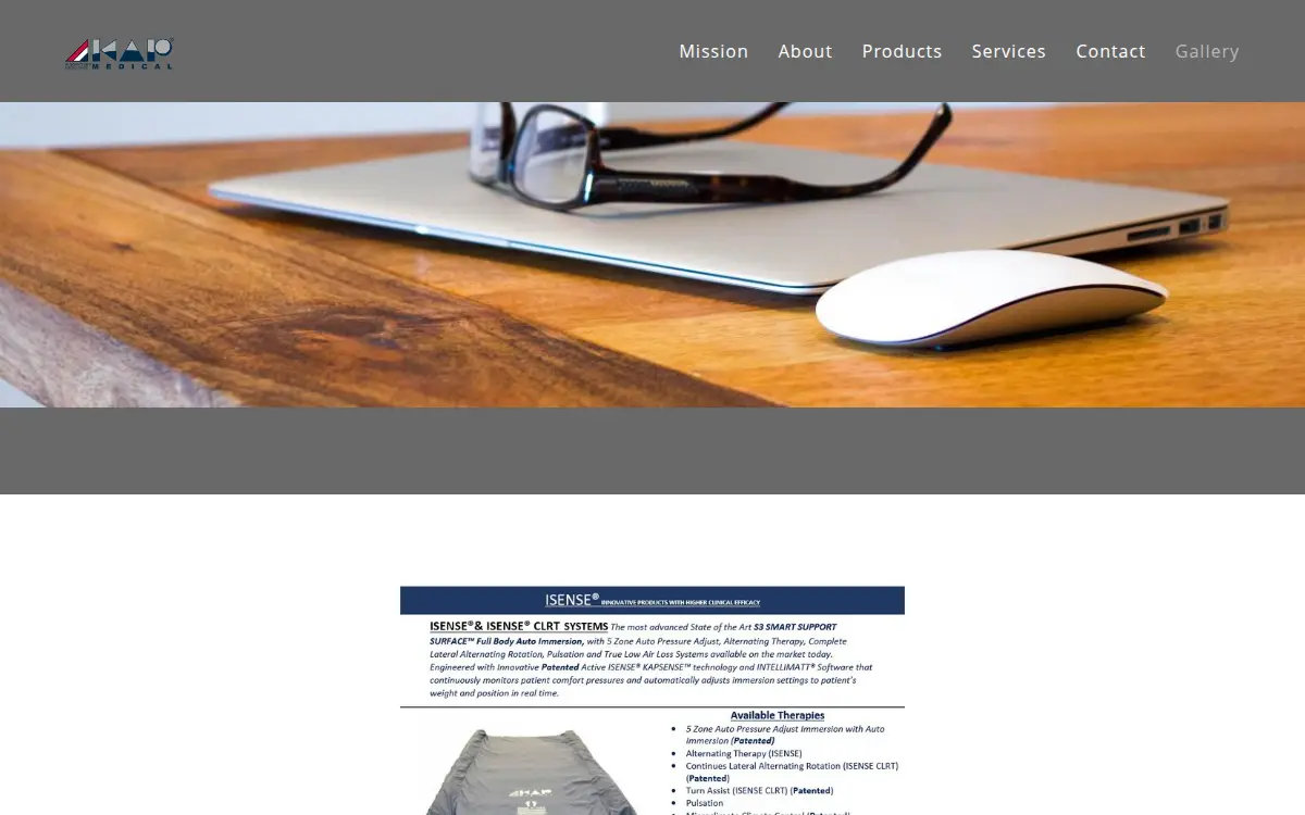 Homepage of Kap Medical