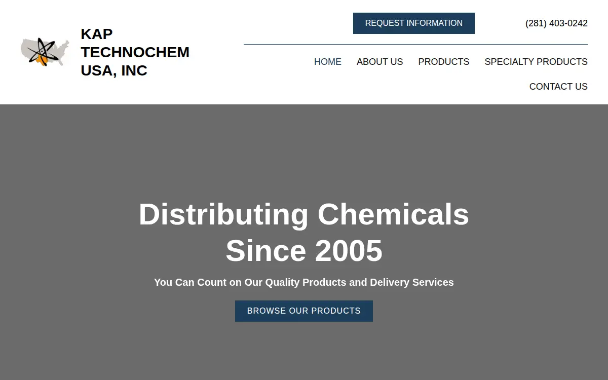 Homepage of Kap Technochem Usa, INC