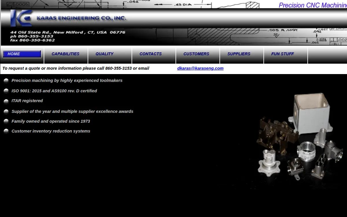 Homepage of Karas Engineering Company, INC.