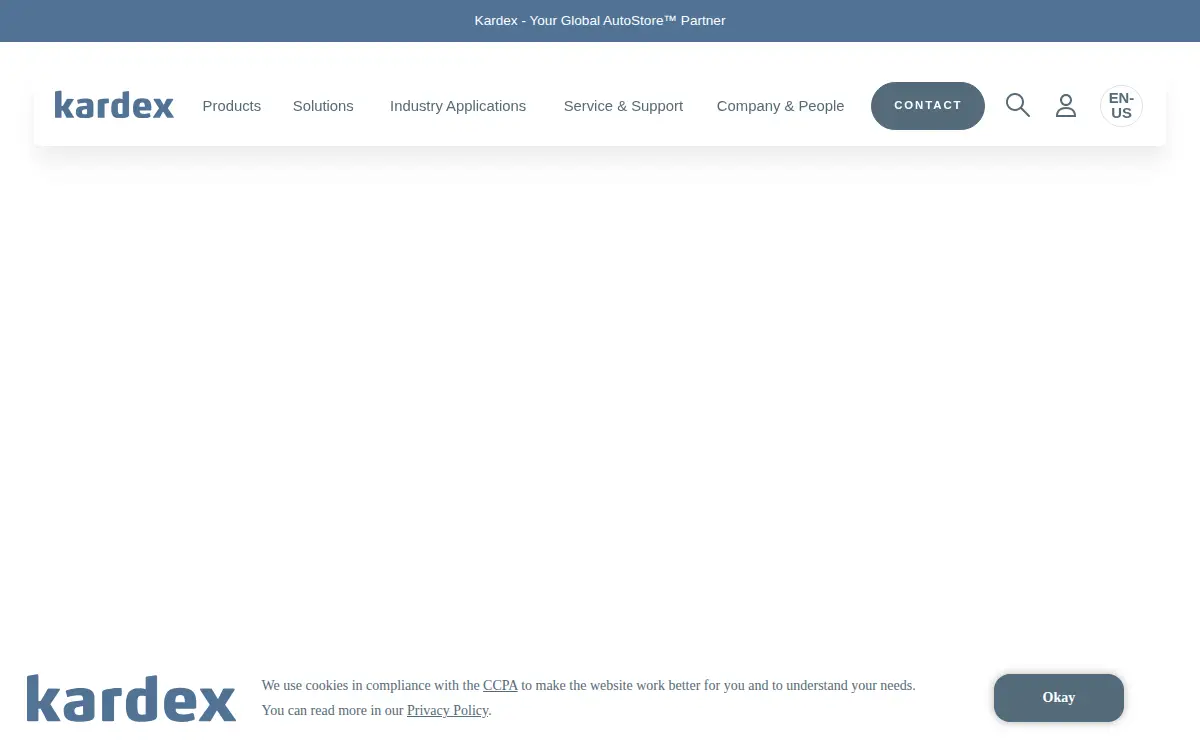 Homepage of Kardex Remstar, LLC