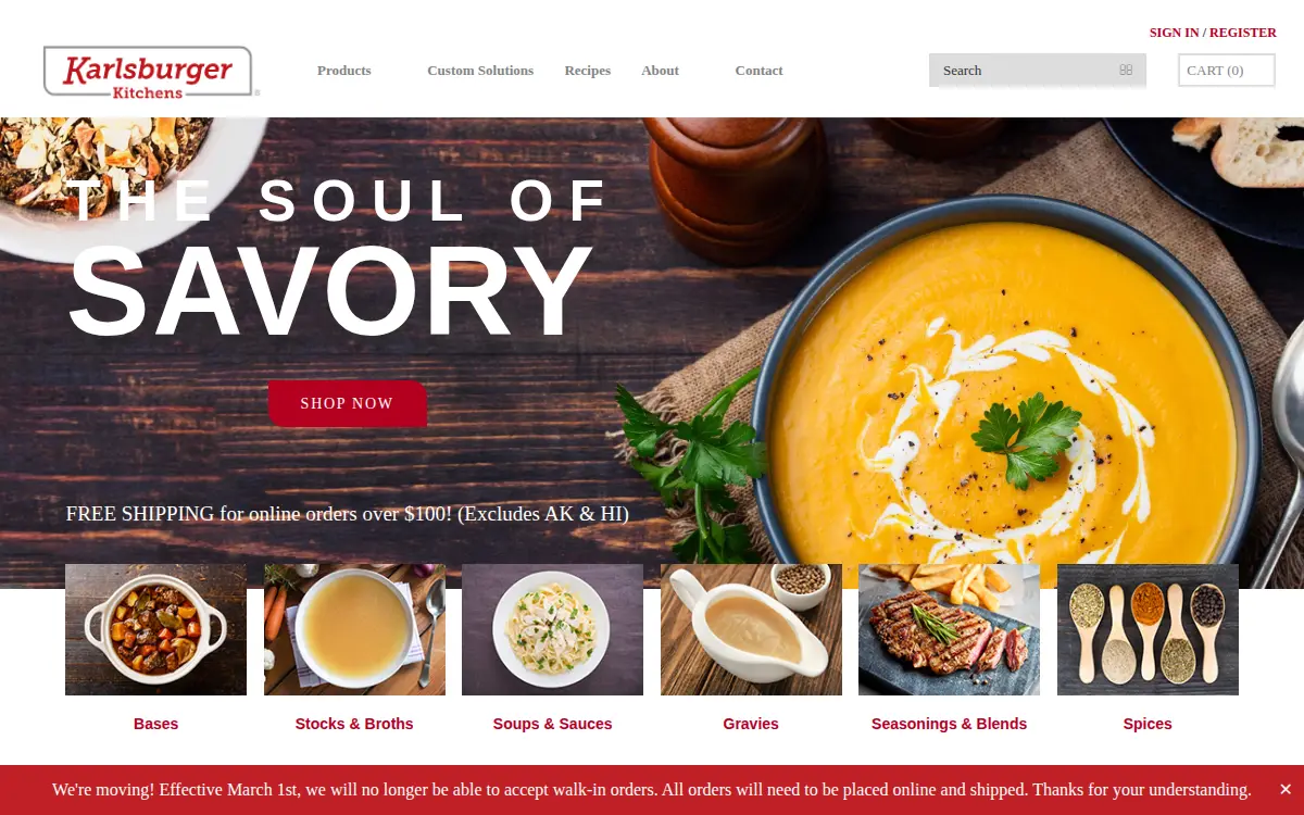 Homepage of Karlsburger Foods INC