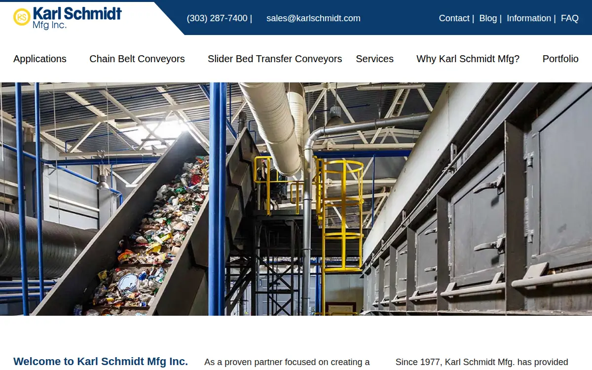 Homepage of Karl Schmidt Manufacturing, INC