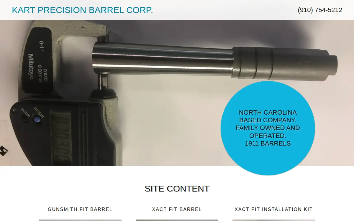 Homepage of Kart Precision Barrel CORP