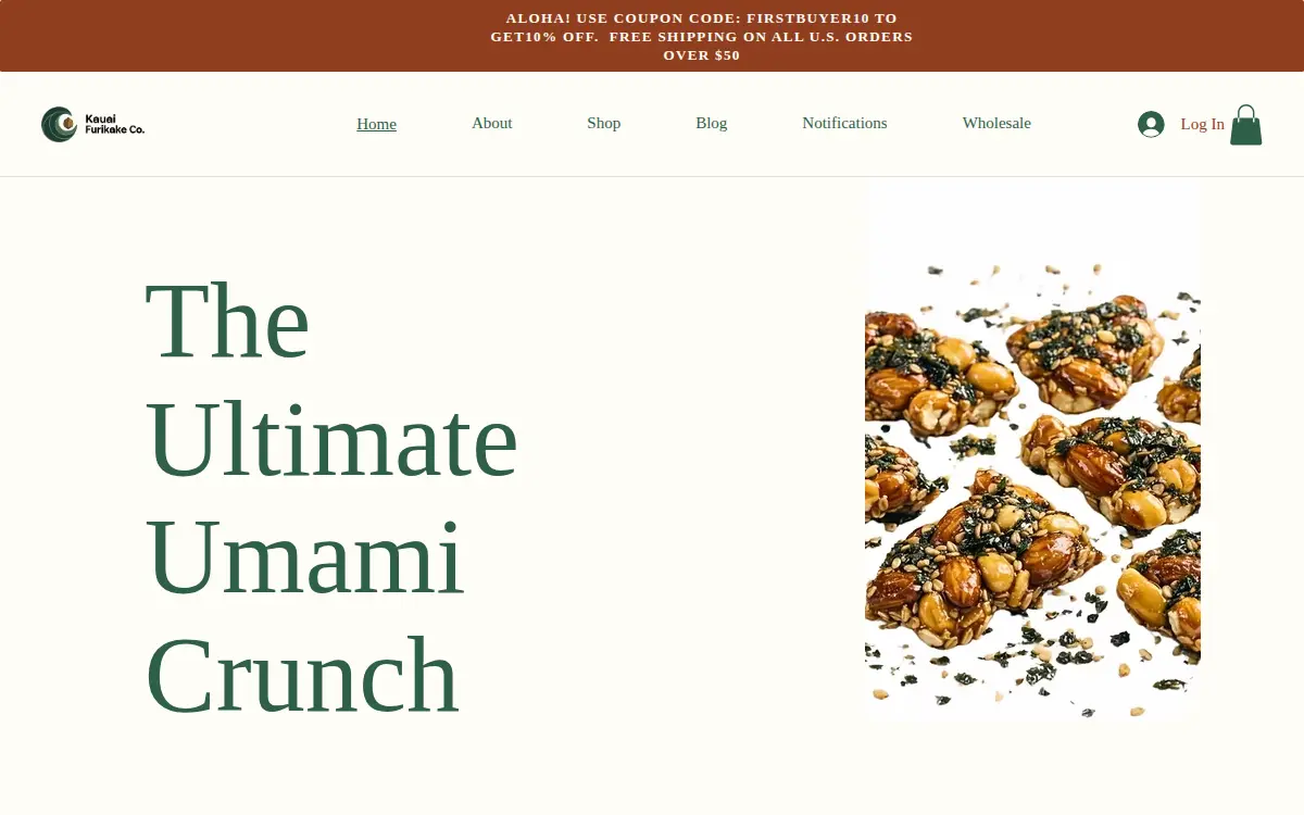 Homepage of Hanapepe Naturals LLC