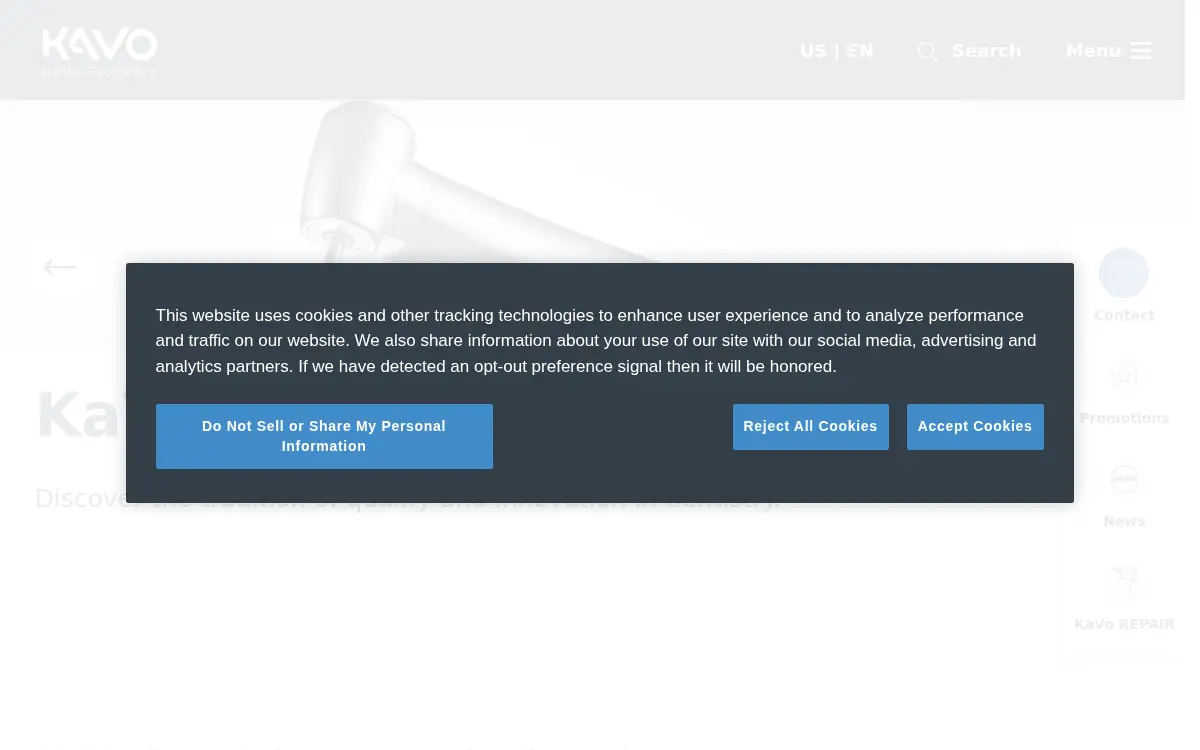 Homepage of Kavo Dental Technologies LLC