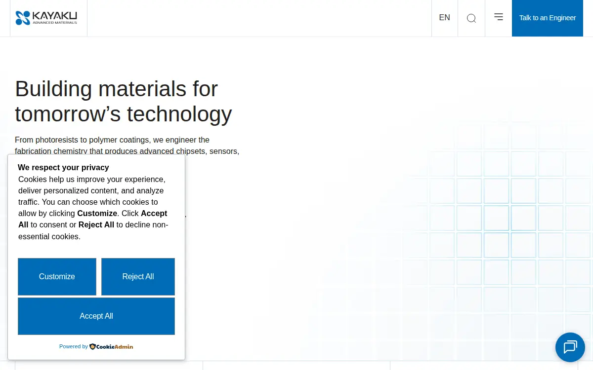 Homepage of Kayaku Advanced Materials INC