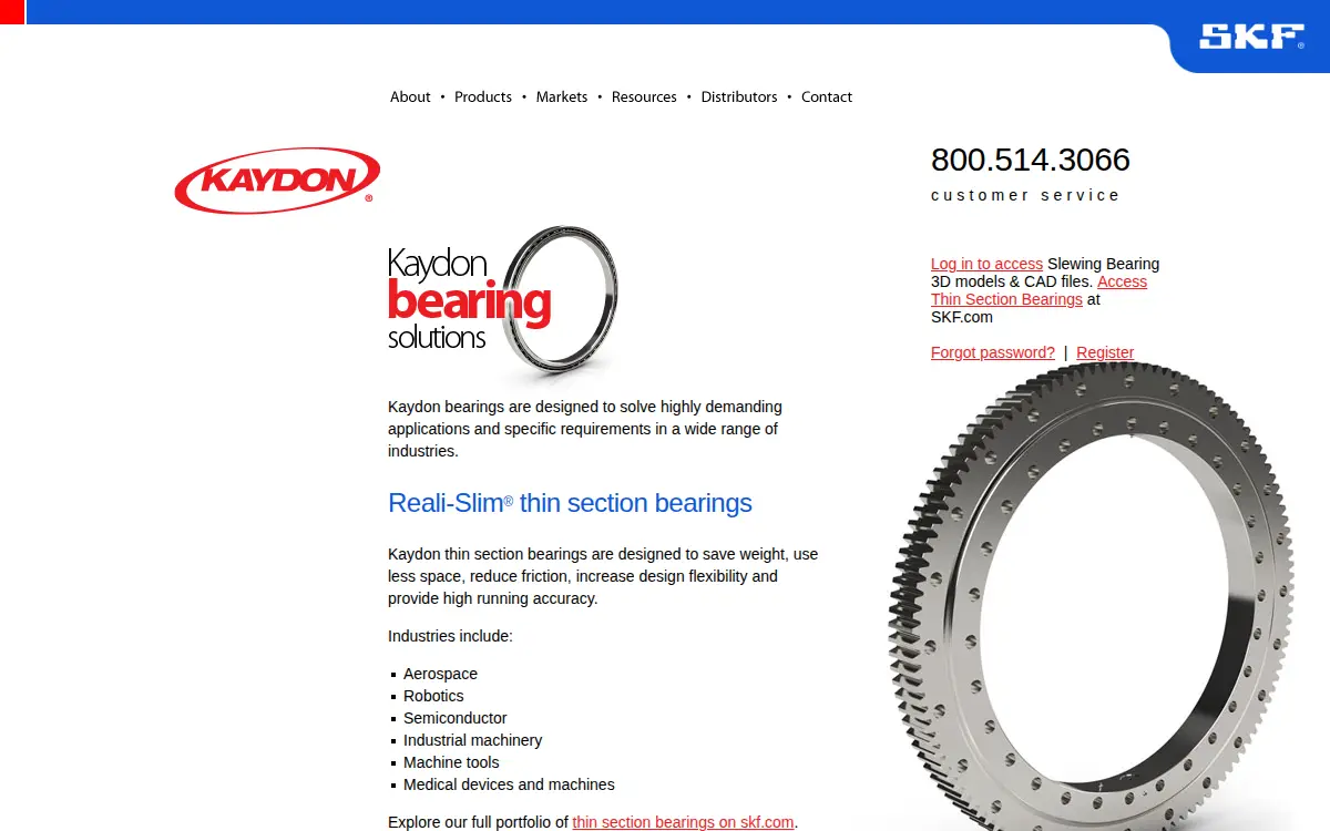 Homepage of Kaydon Corporation