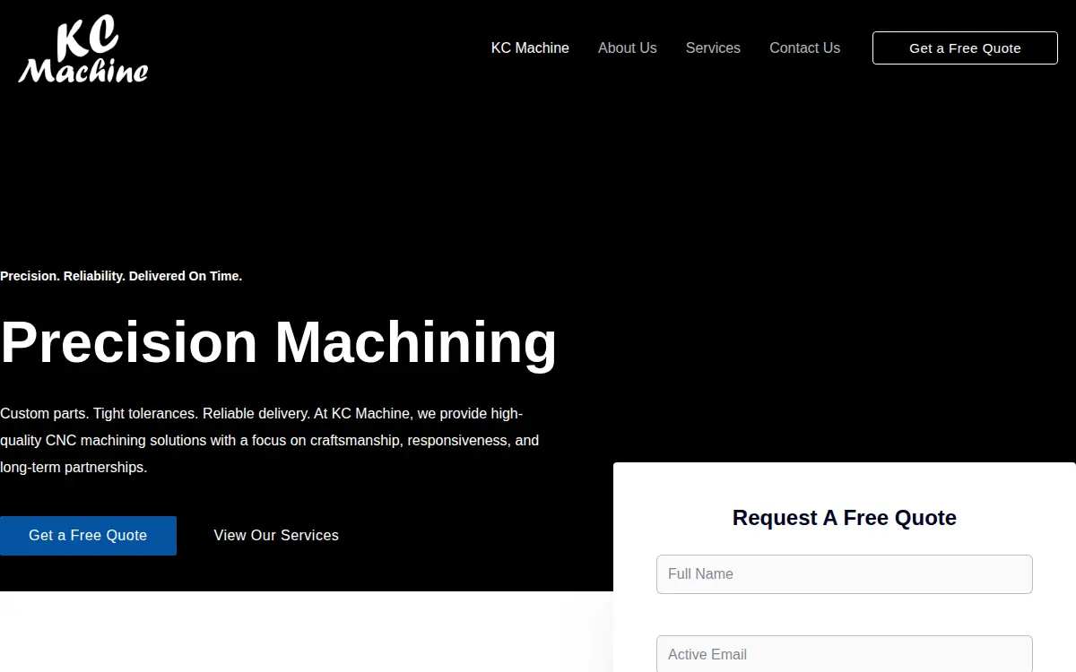 Homepage of Butler Machine, LLC