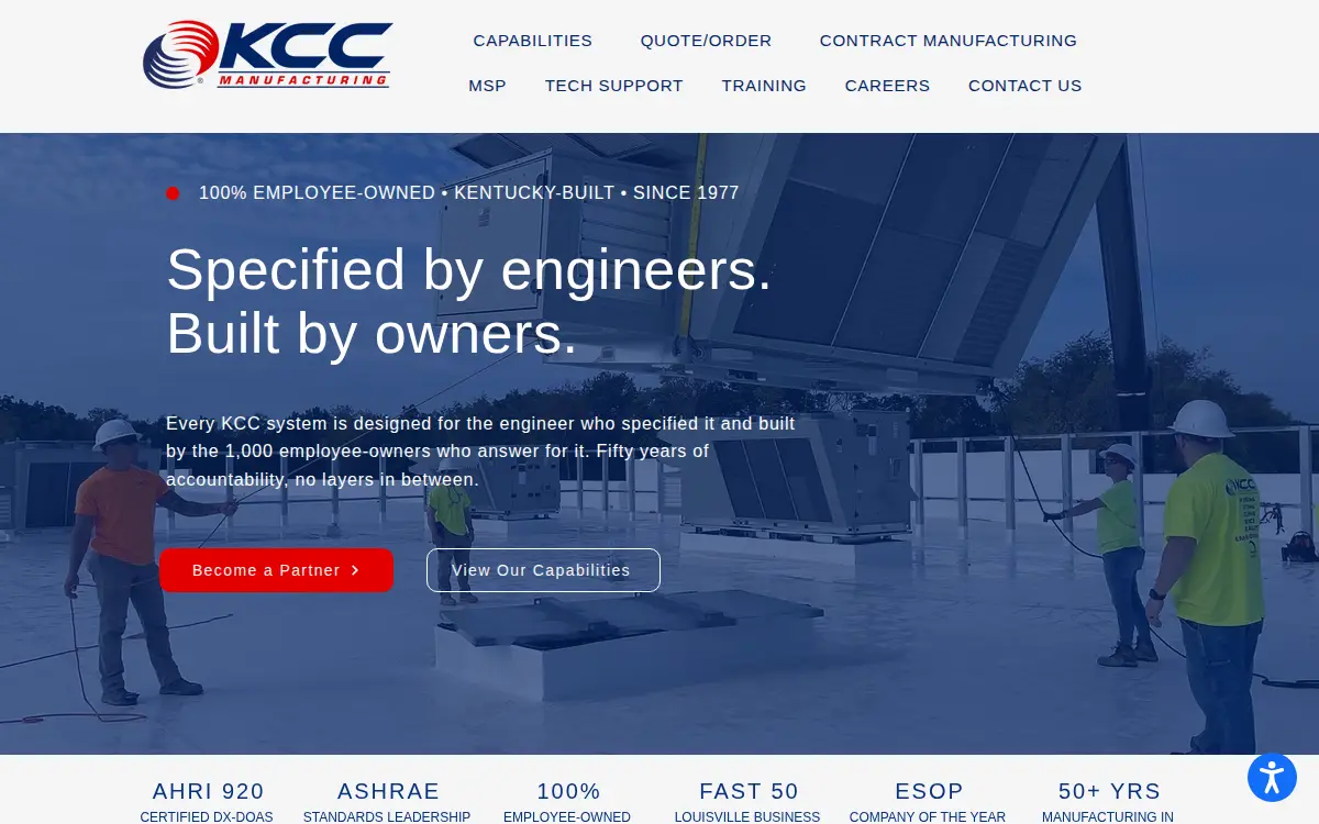 Homepage of Kentuckiana Curb Company, INC
