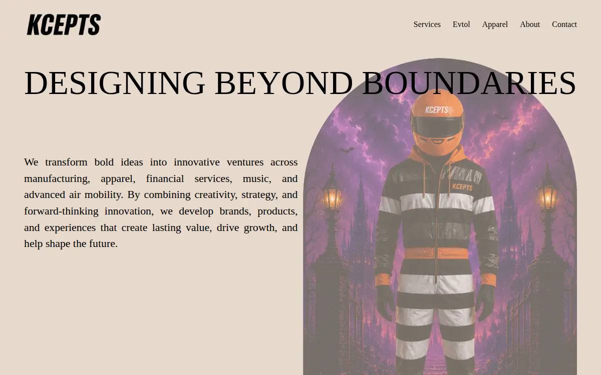 Homepage of Kcepts LLC
