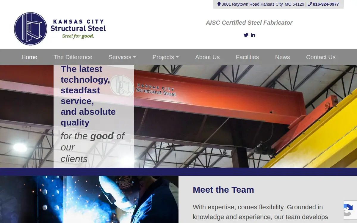 Homepage of Kansas City Structural Steel, INC