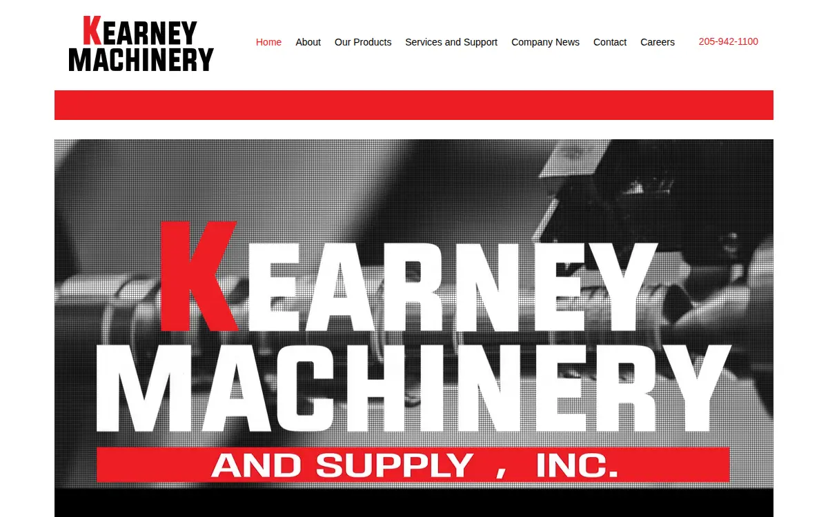 Homepage of Kearney Machinery and Supply, INC