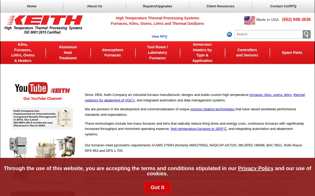 Homepage of Wp Keith CO INC