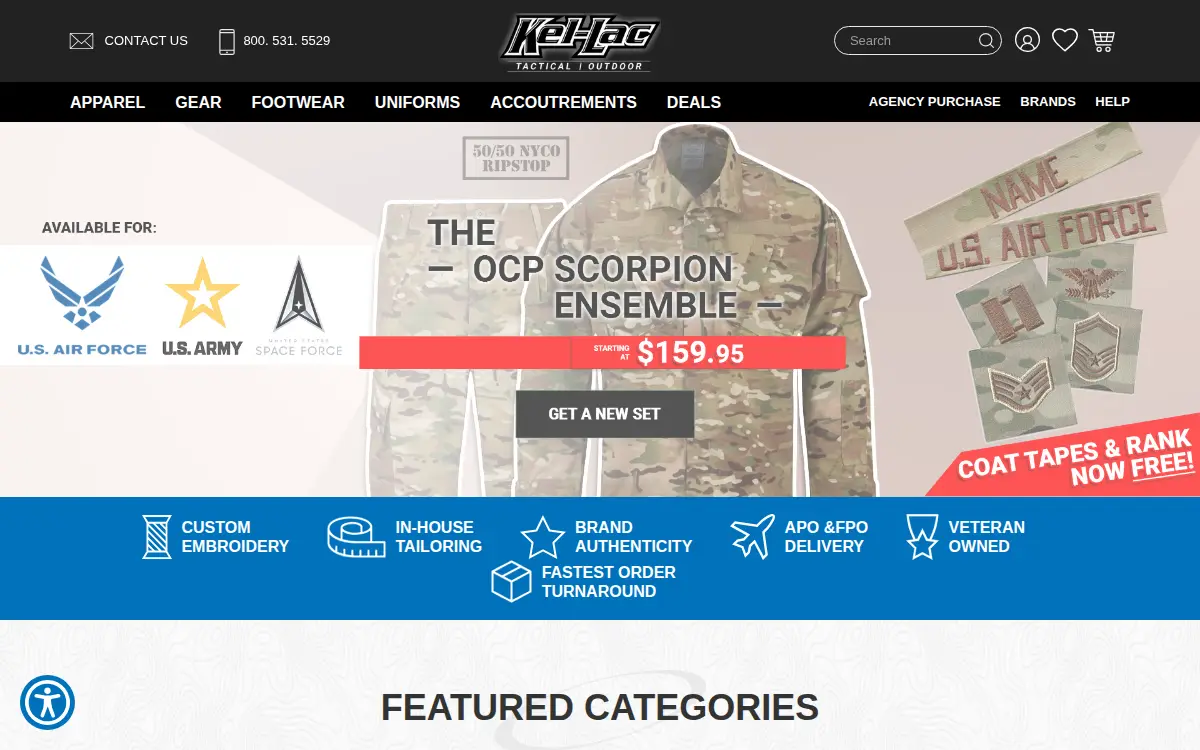 Homepage of Kel-lac Uniforms INC