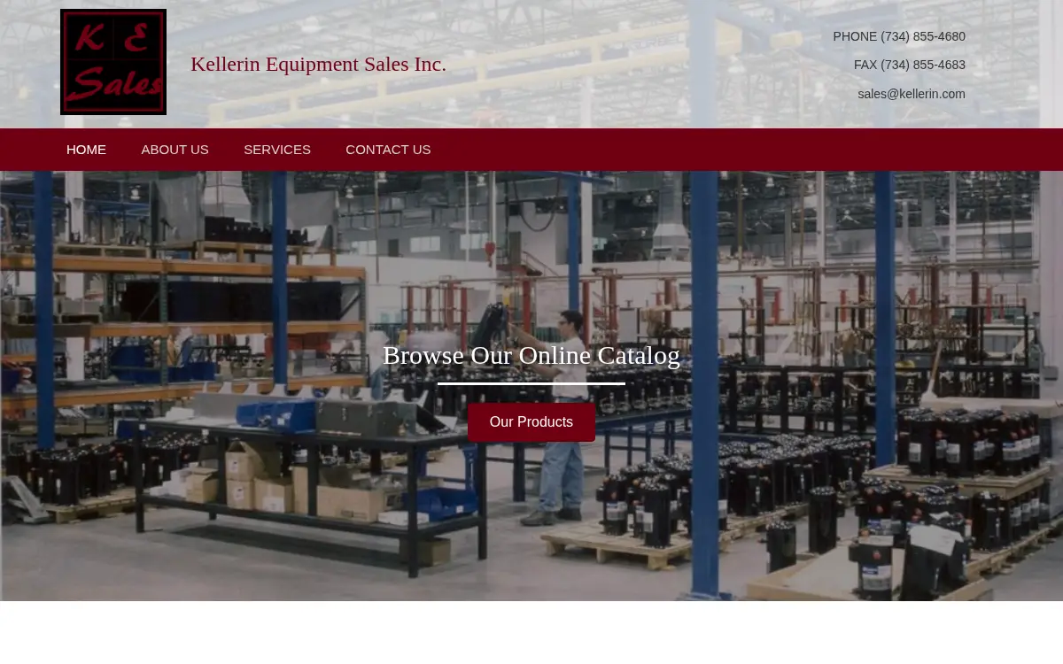 Homepage of Kellerin Equipment Sales, INC