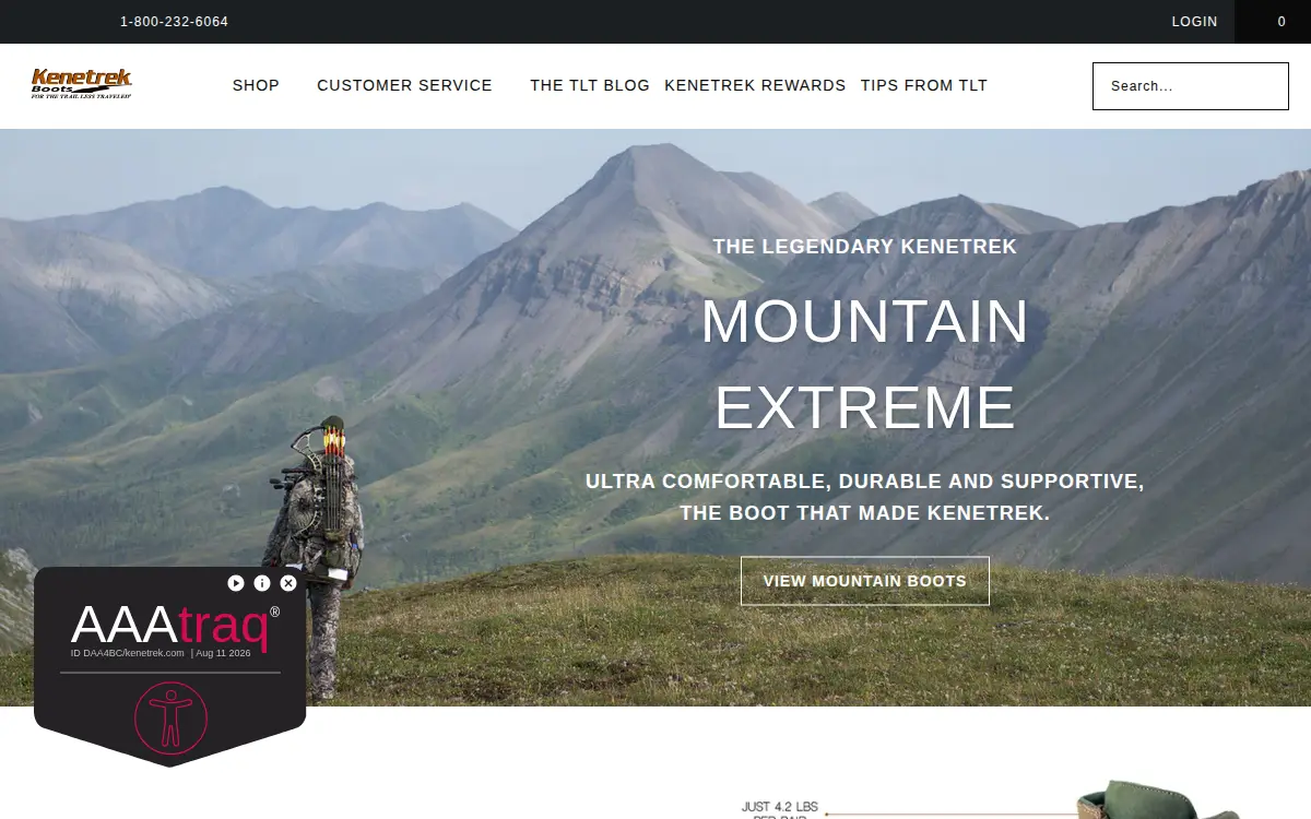 Homepage of Kenetrek LLC