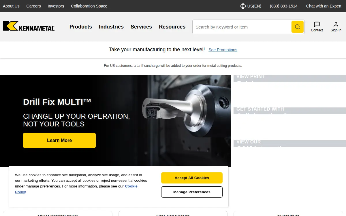 Homepage of Kennametal INC