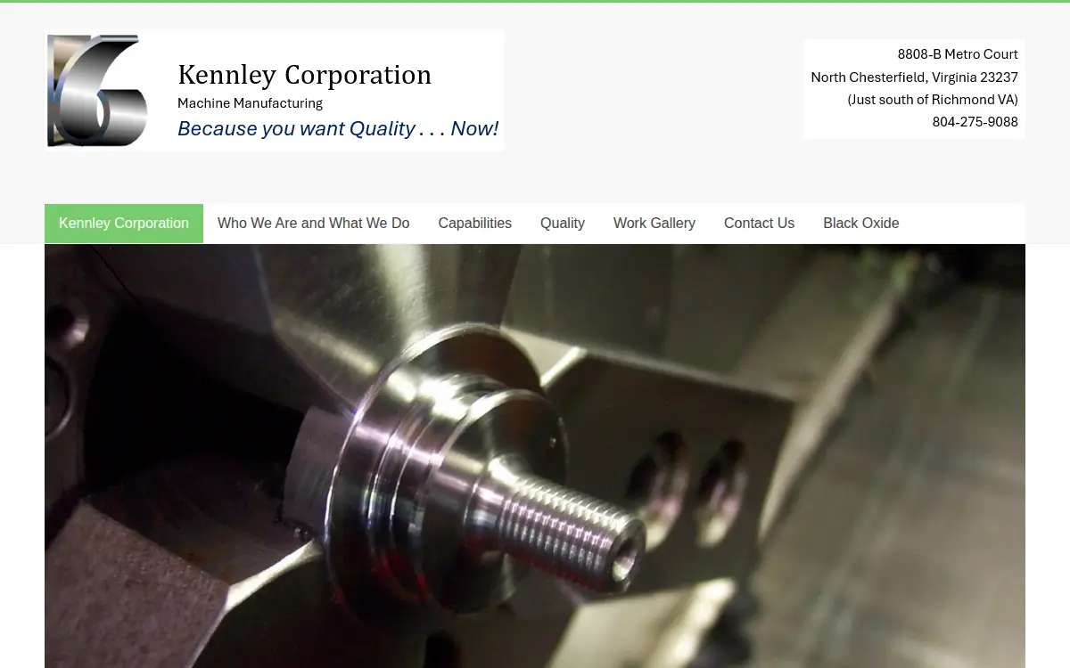 Homepage of Kennley, Corporation