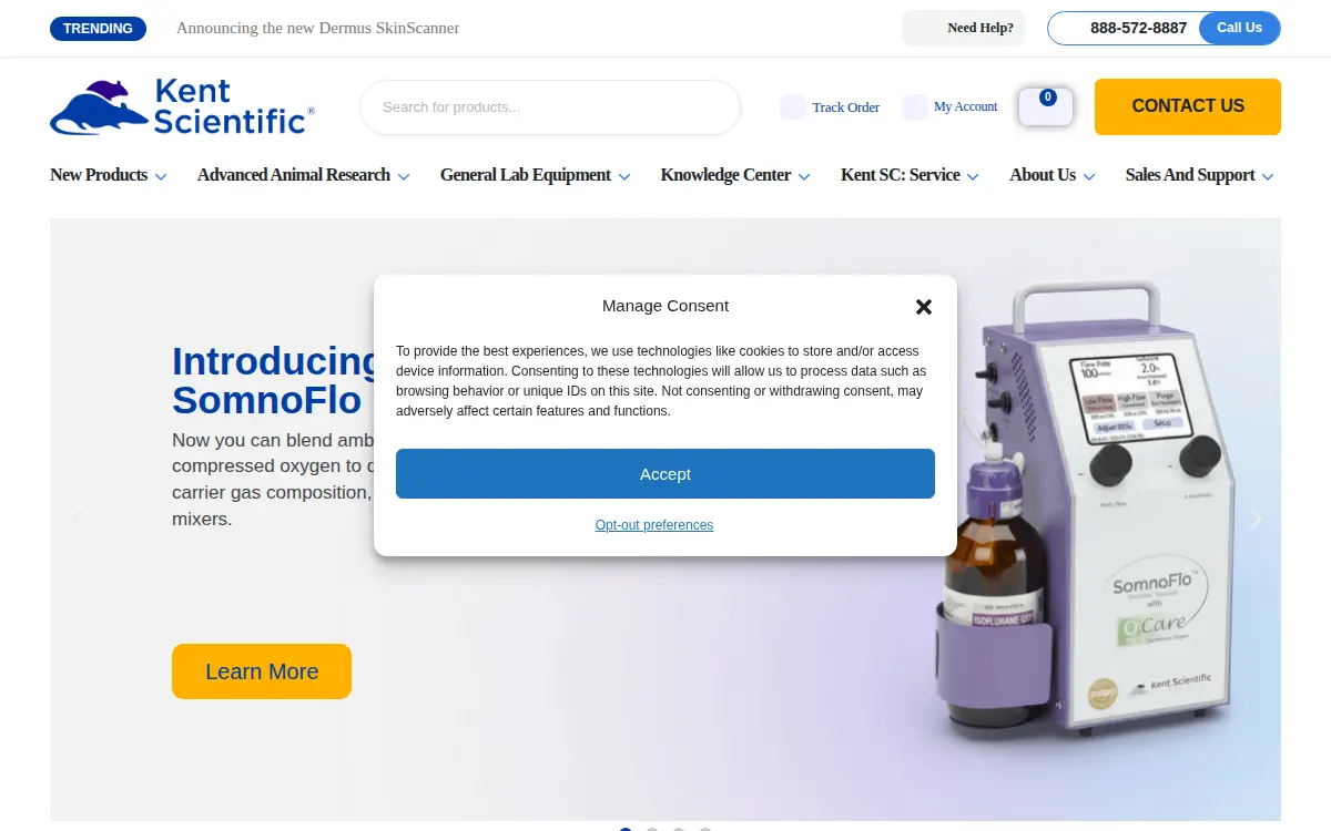 Homepage of Kent Scientific Corporation