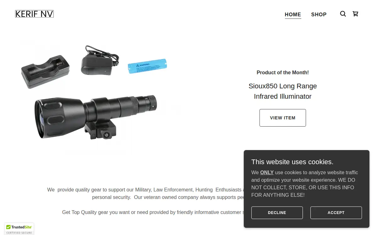 Homepage of Kerif Night Vision