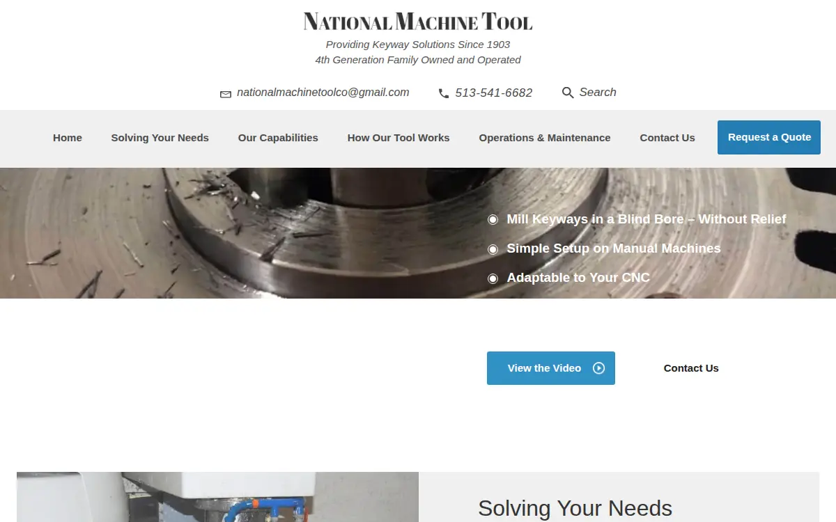 Homepage of National Machine Tool CO.
