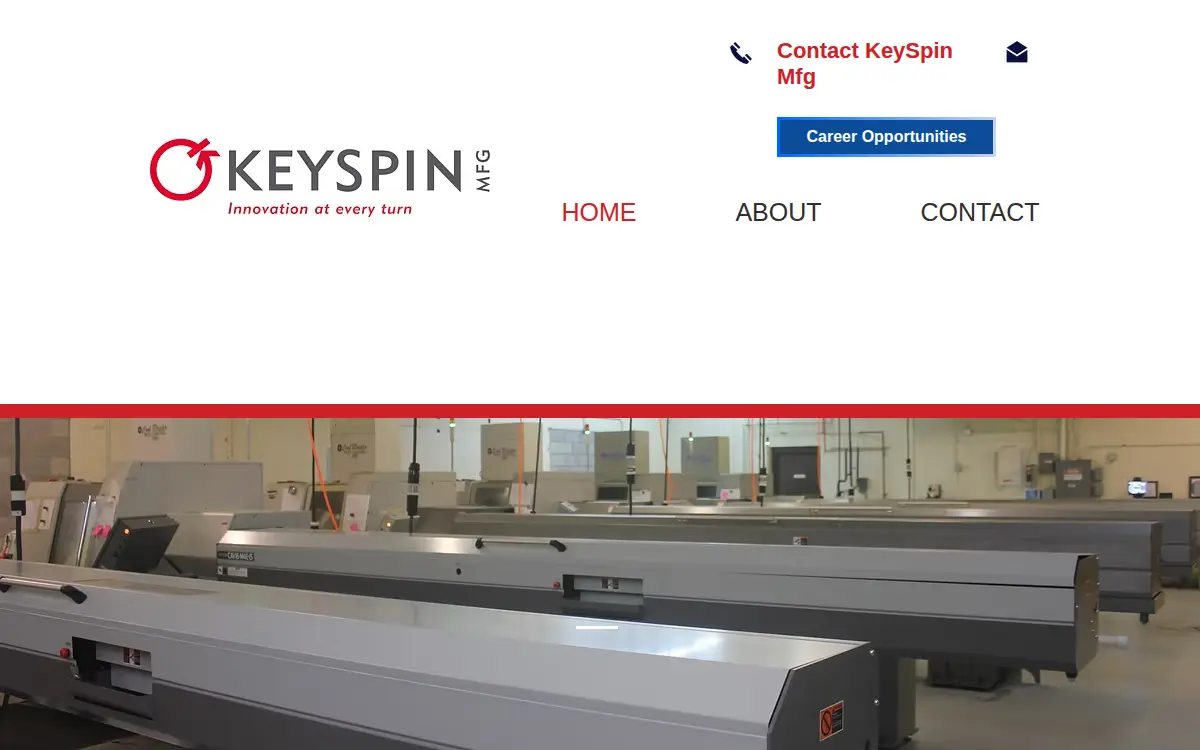 Homepage of Keyspin Manufacturing, LLC