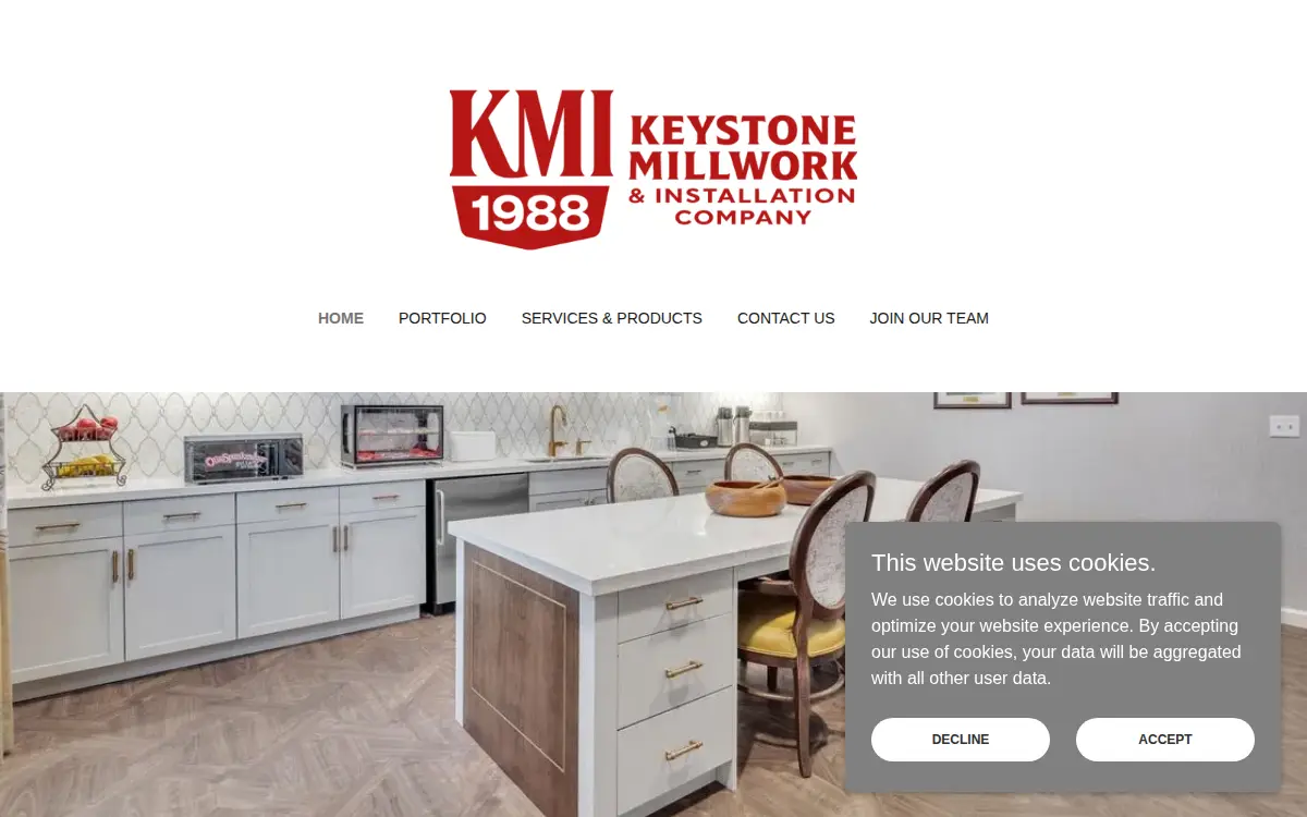 Homepage of Keystone Millwork and Installation CO