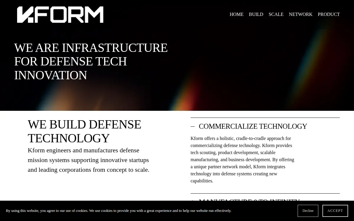 Homepage of K-form, Incorporated