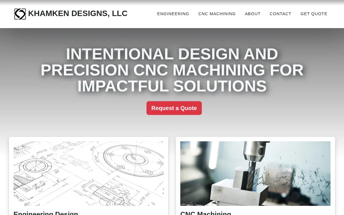 Homepage of Khamken Designs, LLC