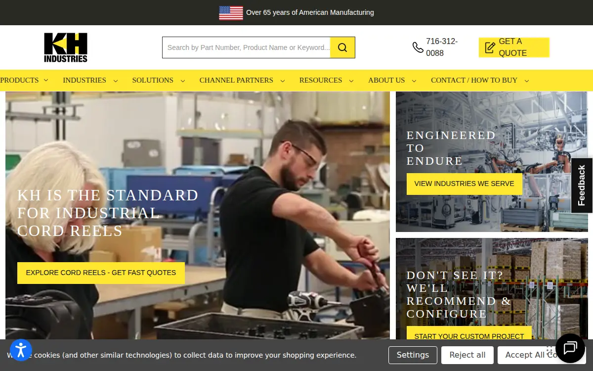 Homepage of K & H Industries, INC.