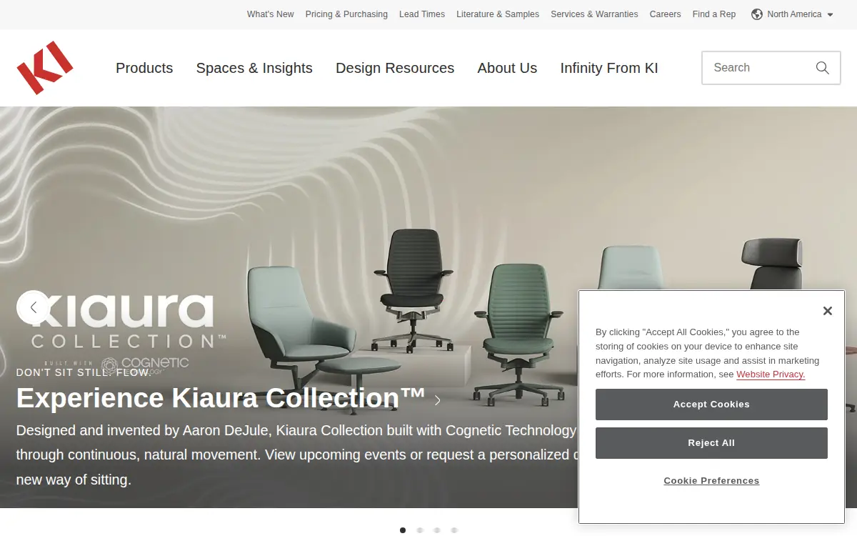 Homepage of Krueger International, INC.