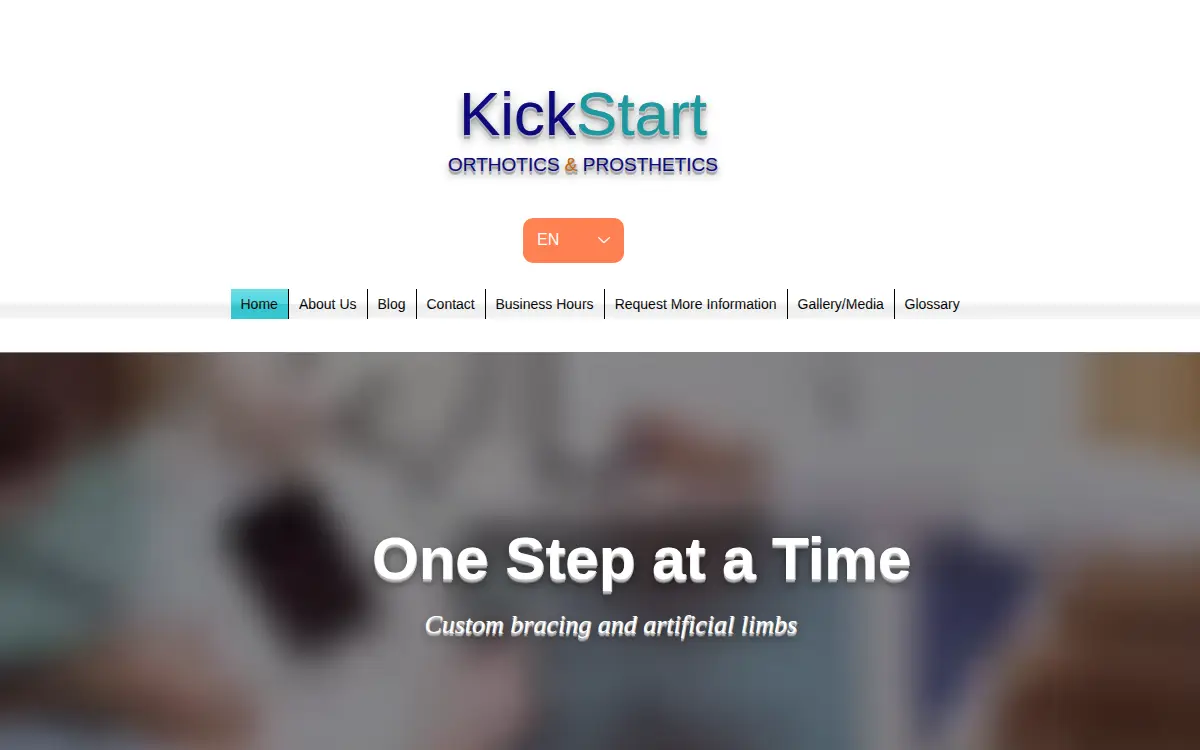 Homepage of Kickstart O&p, LLC