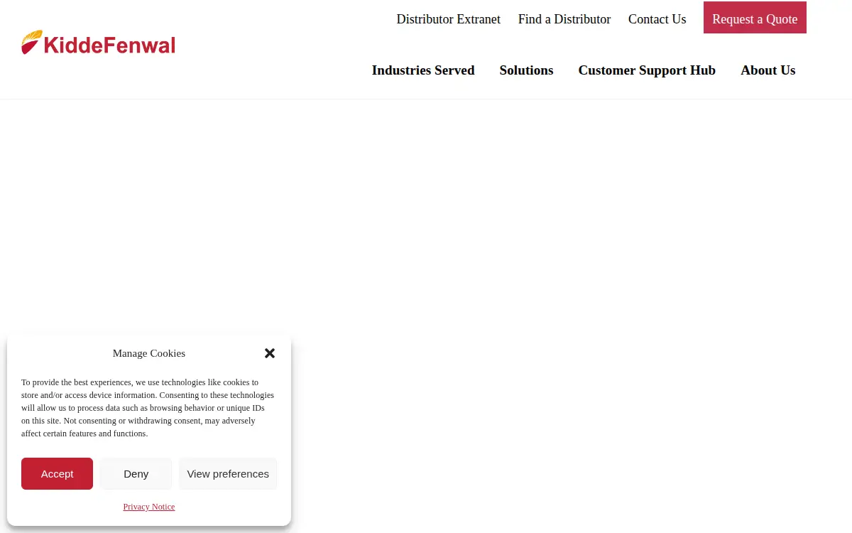 Homepage of Kidde-fenwal, LLC