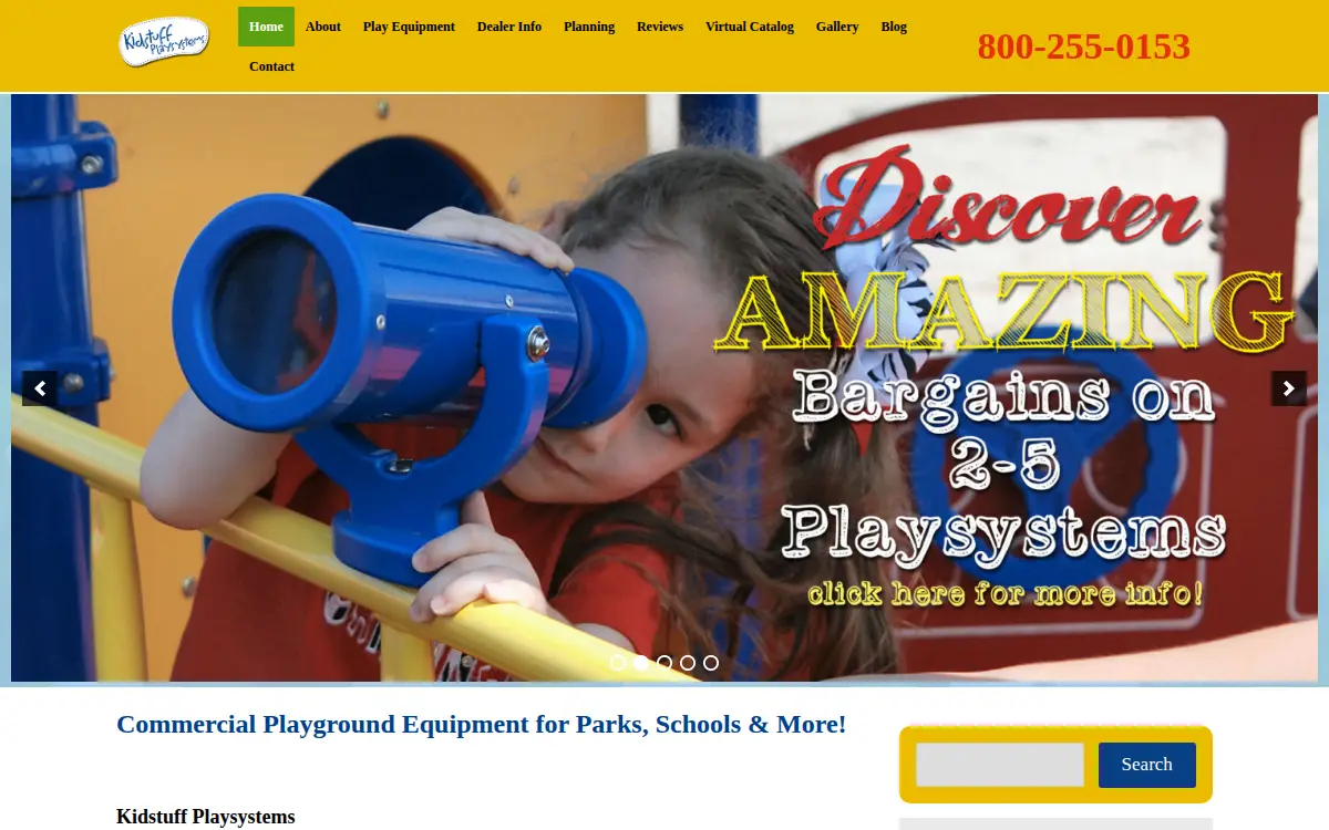 Homepage of Kidstuff Playsystems, INC.