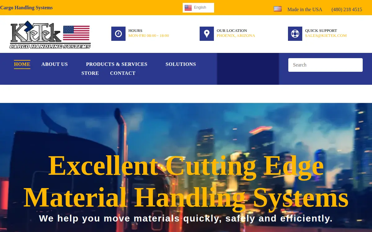 Homepage of Kietek International, INC.
