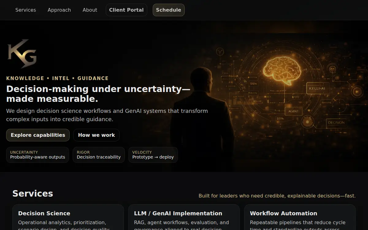 Homepage of Knowledge Intel & Guidance LLC