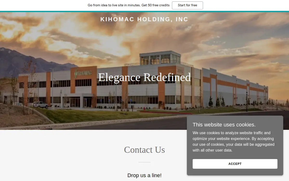 Homepage of Kihomac Holding, INC.