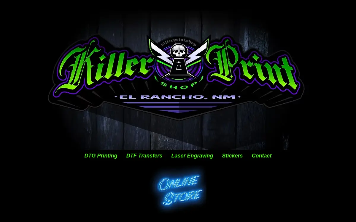 Homepage of Killer Print LLC
