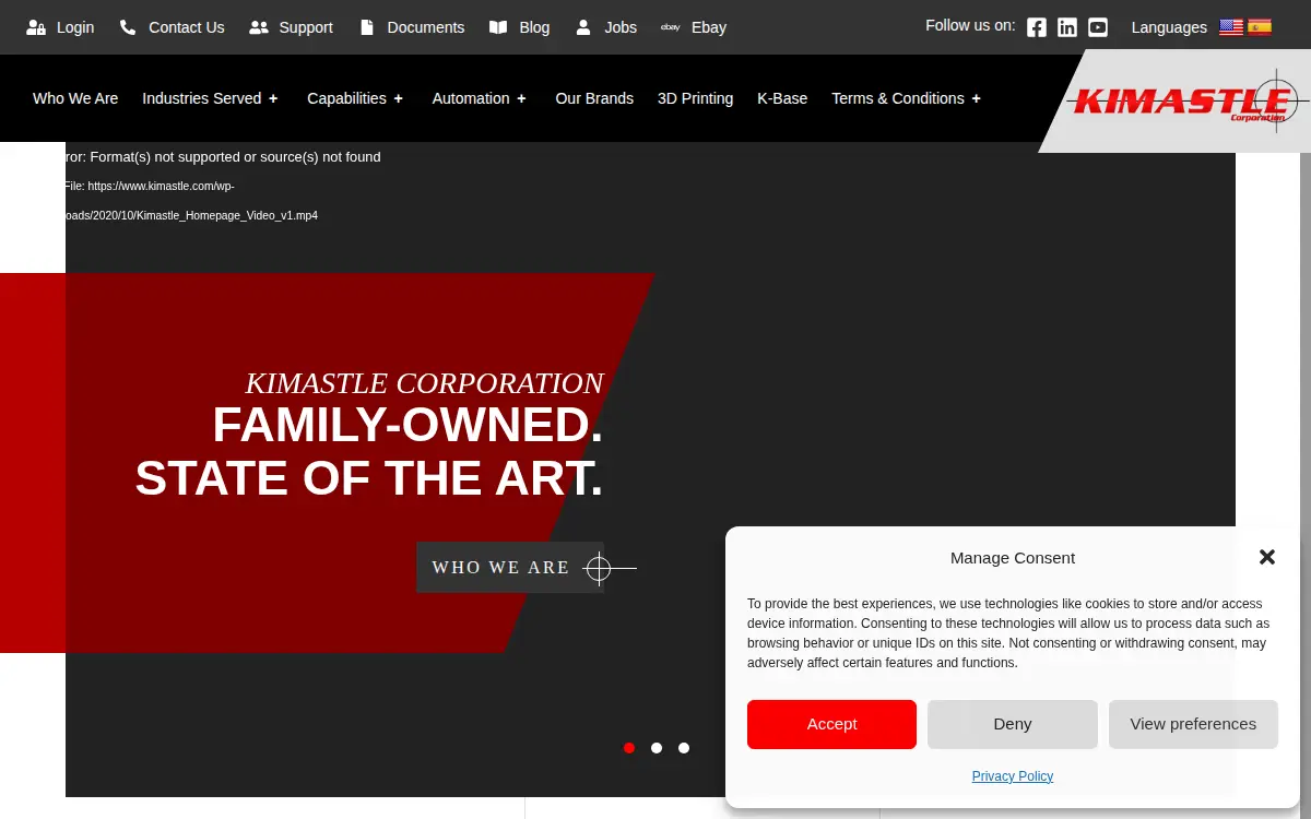 Homepage of Kimastle Corporation