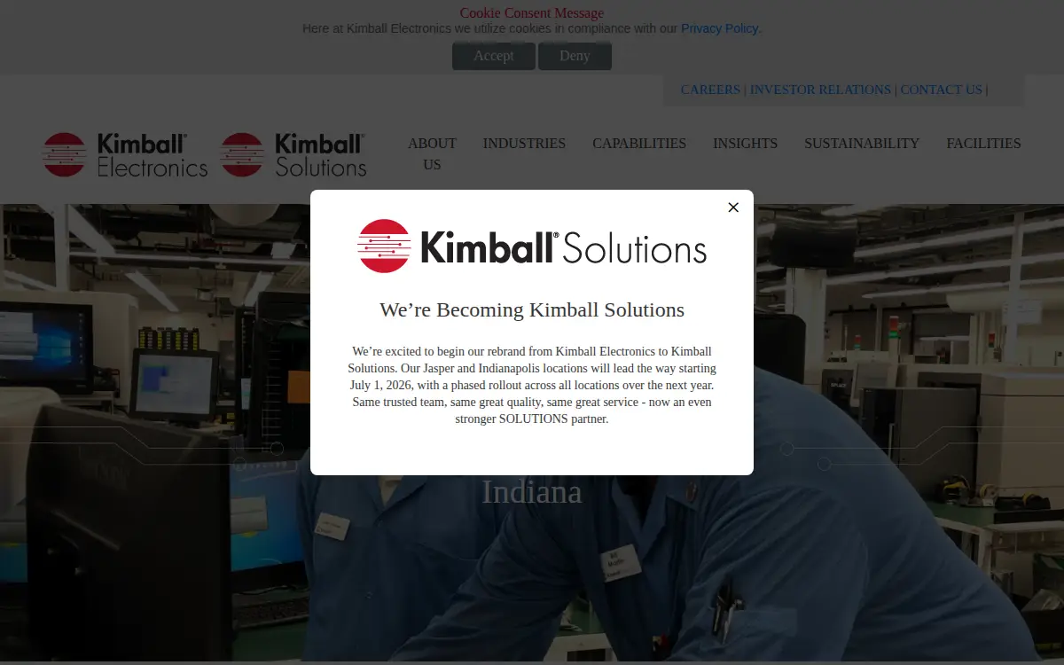 Homepage of Kimball Electronics Jasper, INC.
